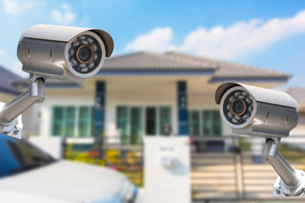 CCTV Home camera security operating at house.